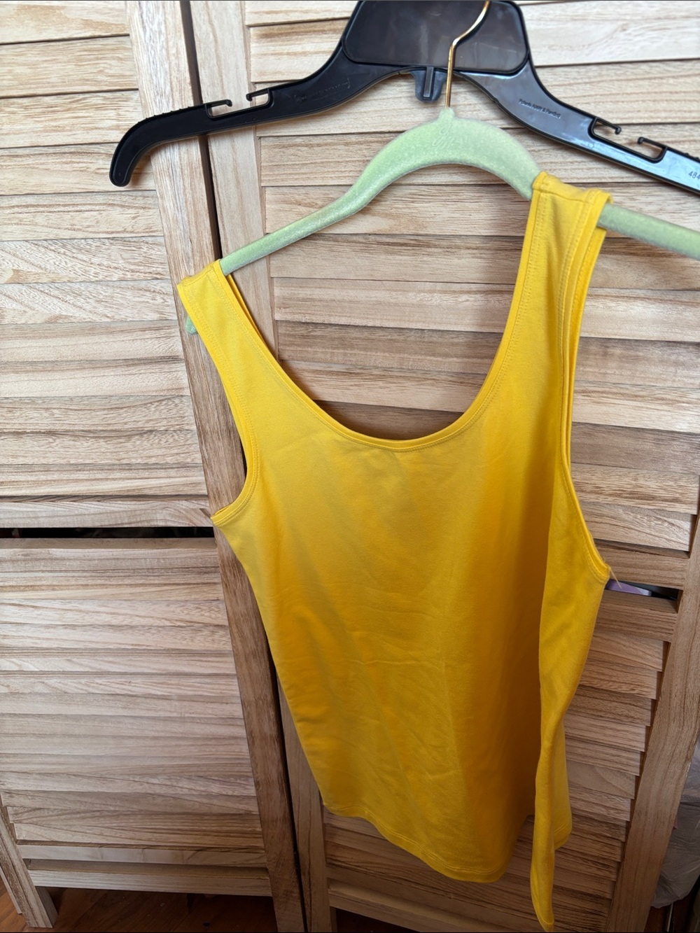 Talbots Bright Yellow Scoop Tank Top Medium Petite